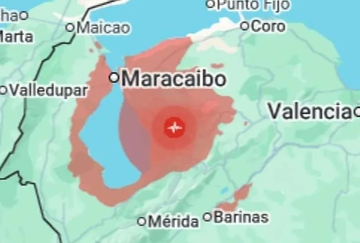 Imagen difundida por el Servicio Geol&oacute;gico de Estados Unidos (USGS, en ingl&eacute;s) donde se ve el epicentro de un terremoto de magnitud 7,1.