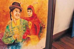 La obra pict&oacute;rica &lsquo;El chapul&iacute;n colorado en La Paz&rsquo; es parte de la muestra que se realiza en Bolivia para rendir tributo al actor Chespirito.