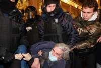 Las personas arrestadas se oponen a una movilización militar masiva contra Ucrania. 