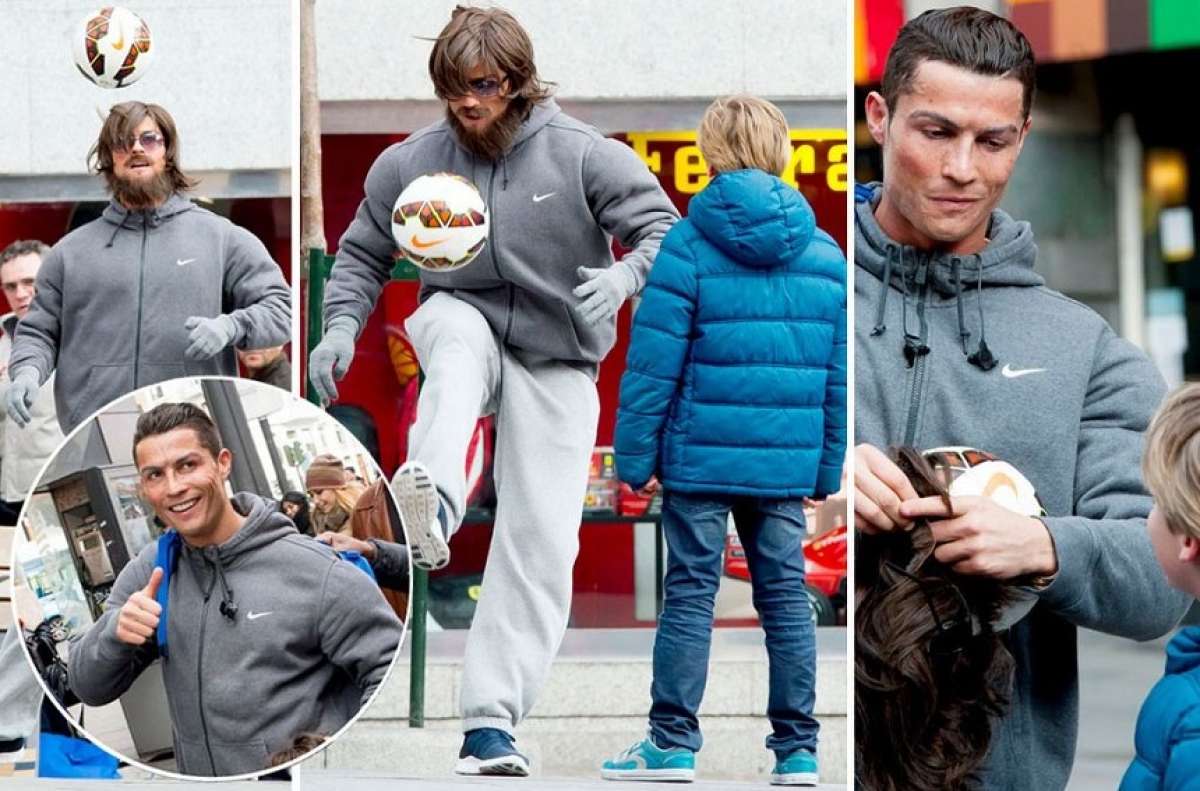 Cristiano se hace pasar por mendigo en el centro de Madrid (video)