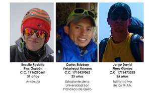 Labores para recuperar cuerpos de andinistas ecuatorianos se reanudar&iacute;an el fin de semana