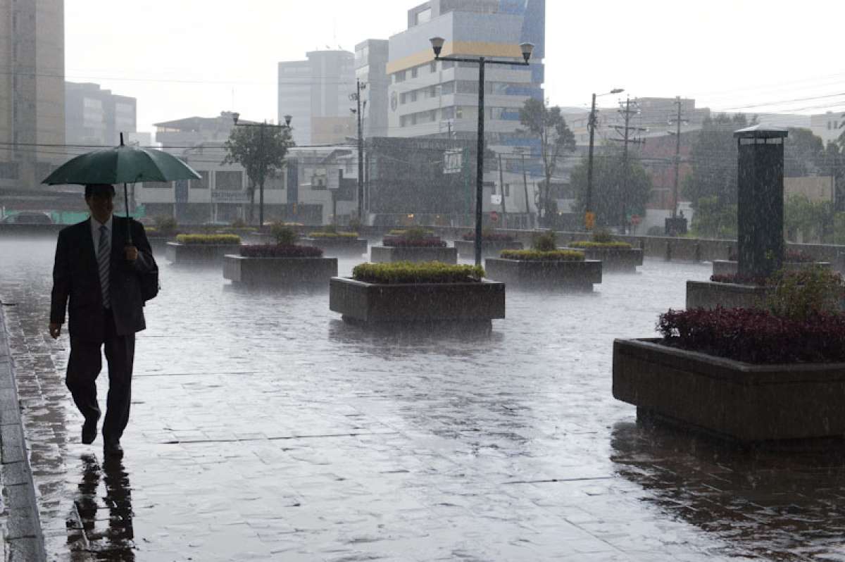 Una fuerte lluvia con granizo cay&oacute; esta tarde en el centro-norte de Quito