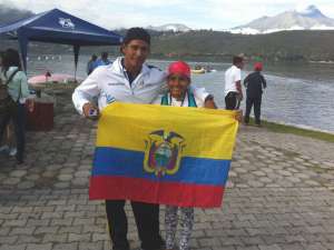 Joselin Vill&oacute;n fue la ganadora de la medalla de oro para Canotaje. Foto tomada de: @CanotajeEc 