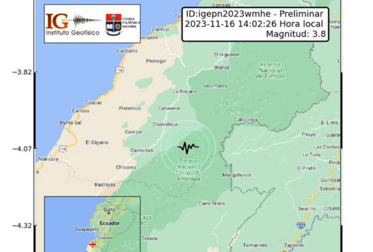 El Instituto Geofísico reportó el sismo en la frontera.