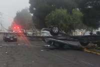 Un accidente obligó el cierre de la avenida Eloy Alfaro en la mañana del viernes