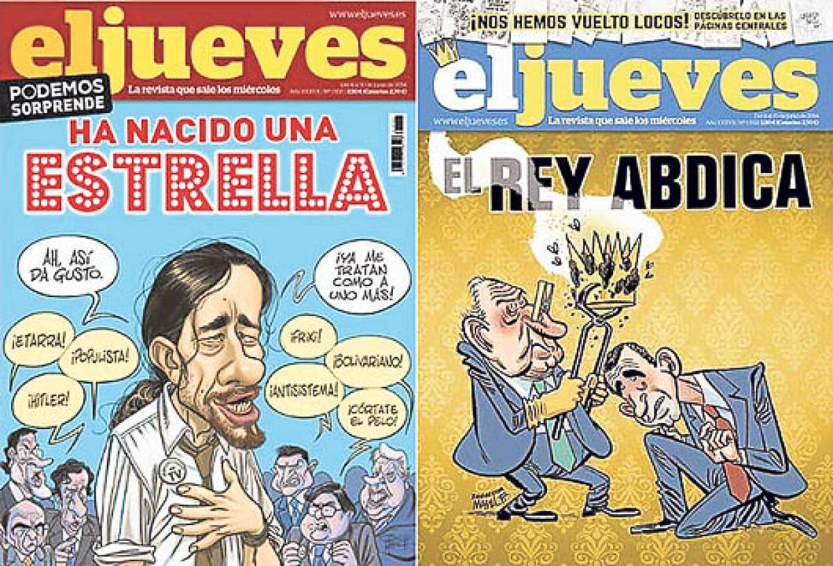 La portada de la izquierda termin&oacute; saliendo a la venta. La de la derecha se destruy&oacute;. Foto: tomado de www.eldiario.es/ .