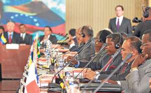 La II conferencia de estados afectados por las transnacionales se realiz&oacute; en Caracas. Ecuador fue representado por el canciller Ricardo Pati&ntilde;o.  Foto: Cortes&iacute;a Canciller&iacute;a de Ecuador.