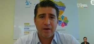  El ministro de Agricultura y Ganader&iacute;a del Ecuador, Xavier Lazo durante la rueda de prensa virtual.