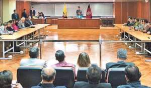 Audiencia preparatoria de juicio, cuando la exjueza de la CNJ, Lucy Blacio, llam&oacute; a juzgamiento a los 9 imputados, que deber&aacute;n asistir a la siguiente etapa. Foto: Archivo / El Tel&eacute;grafo