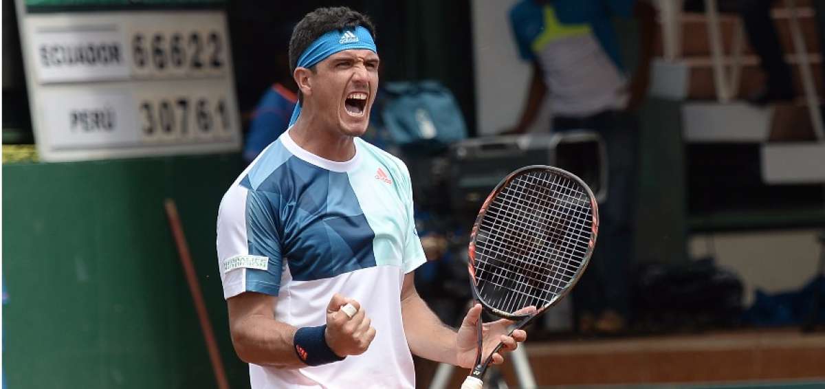 El ecuatoriano Emilio G&oacute;mez, en el primer partido de la serie entre Ecuador y Per&uacute;, venci&oacute; el mes pasado a Juan Pablo Varillas en 5 sets.