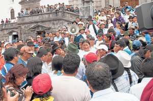 Unas 4.000 personas se movilizaron desde el norte del pa&iacute;s hasta la Plaza San Francisco. FOTO:  JOHN GUEVARA.
