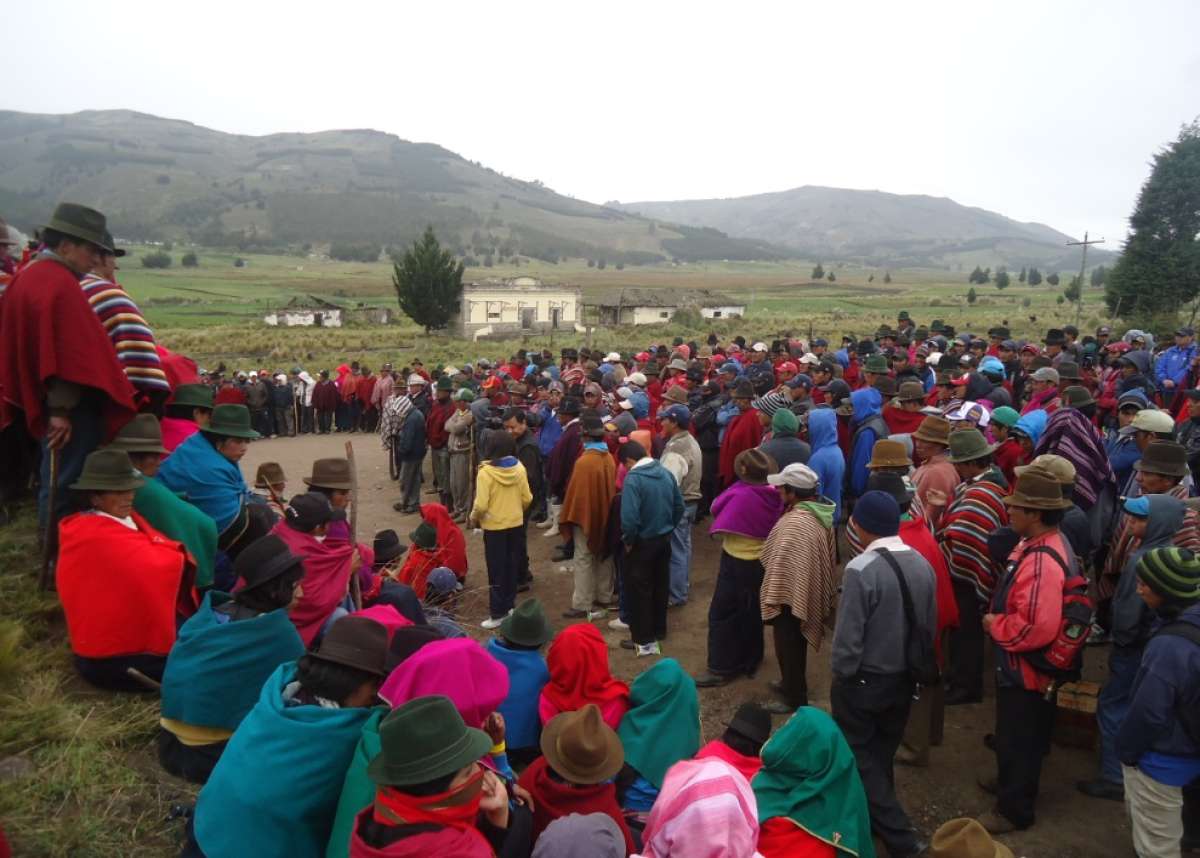 Alrededor de 500 personas descendieron desde 12 comunidades hasta el ingreso a Totorillas para cazar al causante de la muerte del ganado. FOTO: Elizabeth Maggi/El Tel&eacute;grafo 