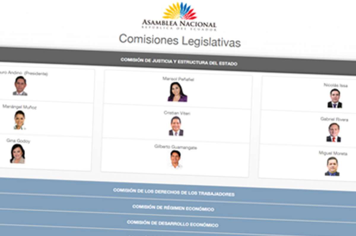 Conformaci&oacute;n de las 13 comisiones de la Asamblea