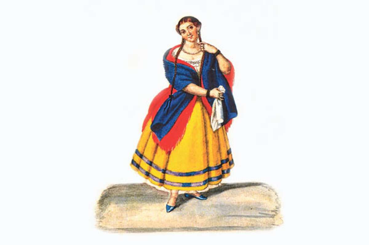 India de la parroquia azuaya de Tarqui,  tomada del libro Im&aacute;genes de identidad, acuarelas quite&ntilde;as del siglo XIX. FONSAl (2005). CORTES&Iacute;A