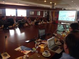 Las autoridades se reunieron hoy en la C&aacute;mara de Comercio de Quito. Foto: Vanessa Silva/ EL TEL&Eacute;GRAFO