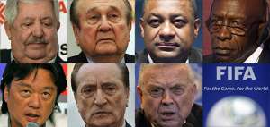 (Desde arriba izquierda) Rafael Esquivel, Nicolas Leoz, Jeffrey Webb, Jack Warner, Eduardo Li, Eugenio Figueredo y Jos&eacute; Mar&iacute;a Mar&iacute;n, directivos de la FIFA imputados por la justicia estadounidense en un caso de corrupci&oacute;n. Foto: AFP