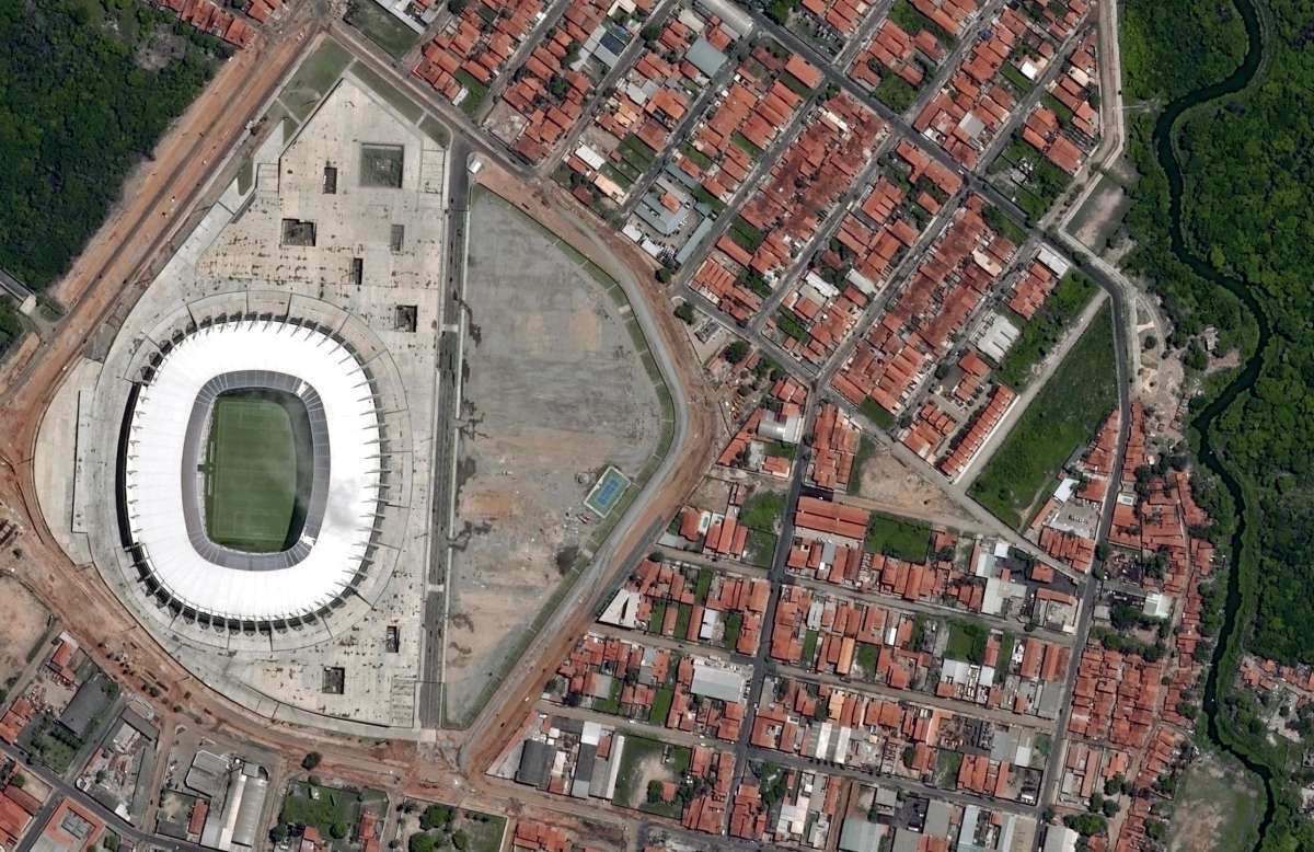 El estadio Castel&atilde;o de Fortaleza fue el primero del mundo en obtener el certificado LEED de dise&ntilde;o sostenible. Foto: AFP