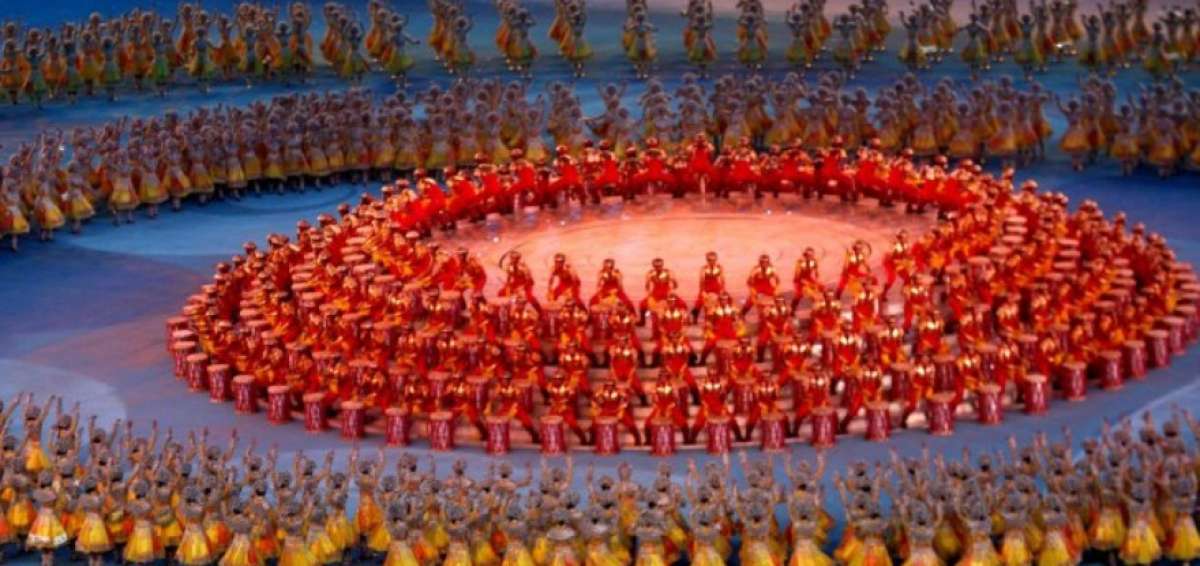 Imagen de la ceremonia de apertura de las Olimpiadas de Pek&iacute;n 2008.