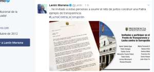 Moreno oficializ&oacute; su invitaci&oacute;n a conformar frente contra la corrupci&oacute;n