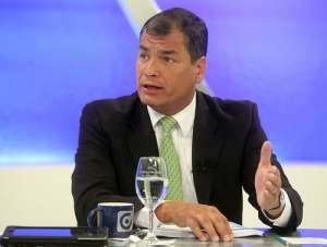 El presidente de la Rep&uacute;blica, Rafael Correa, durante una entrevista esta ma&ntilde;ana. Foto: Presidencia