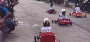Tres heridos por accidente en carrera de coches de madera