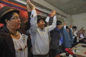 Los dirigentes ind&iacute;genas se&ntilde;alaron que no saldr&aacute;n de la sede de la Conaie, en Quito. Foto: Miguel Jim&eacute;nez/ EL TEL&Eacute;GRAFO