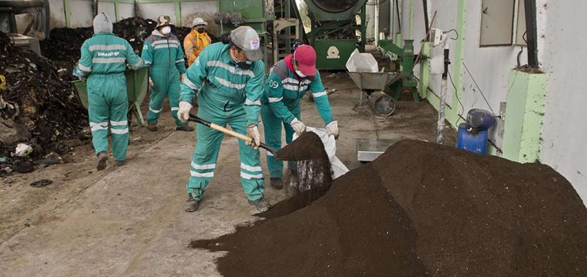 El compost (abono org&aacute;nico) es transportado en sacos hacia viveros de Pelileo y cantones vecinos.