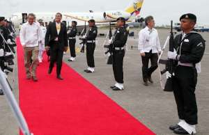 El mandatario Rafael Correa arrib&oacute; hoy a Veracruz. Foto: Presidencia de la Rep&uacute;blica