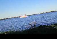 El helicóptero cayó al río
