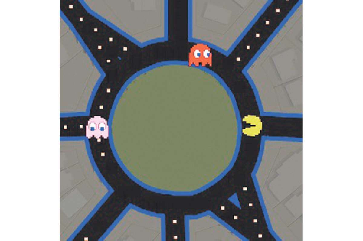 Las calles se transforman en Pac-Man