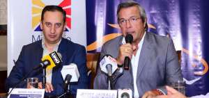 Boris Palacios, titular del MTOP, estuvo en rueda de prensa junto a Jimmy Jairala, prefecto del Guayas.
