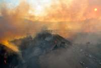 Incendio forestal en la zona de El Chiche, Quito.