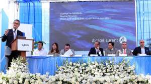 Las autoridades destacaron que este cable submarino de fibra &oacute;ptica tiene la mayor tecnolog&iacute;a en el mundo. Foto: Vicepresidencia 