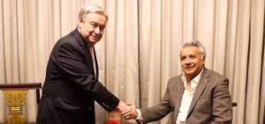 La noche de este domingo 1 de diciembre de 2019, el Primer Mandatario de Ecuador se reuni&oacute; con el secretario general de la ONU, Ant&oacute;nio Guterres. 
