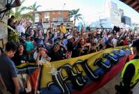 Los hinchas de Liga de Quito llegaron en gran número a Uruguay