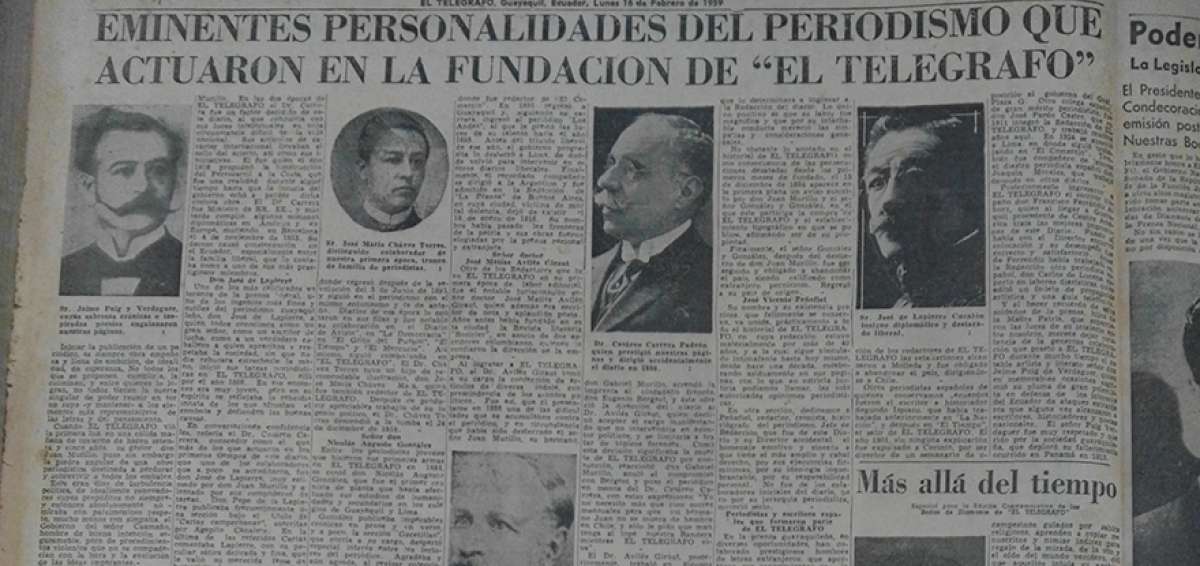 Edici&oacute;n especial por el  aniversario de EL TEL&Eacute;GRAFO,  del 16 de febrero de 1959.
