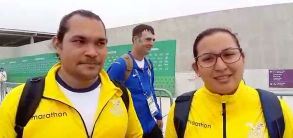 Los ecuatorianos Marina P&eacute;rez y Yautung Cueva participaron en la modalidad de pistola de aire a 10 metros.