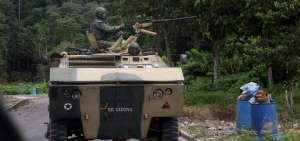 Los patrullajes militares y polic&iacute;as son constantes en San Lorenzo, en la frontera norte, de manera especial en la carretera que conduce a la zona de Mataje.
