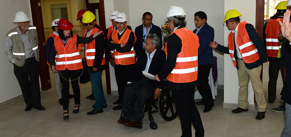 El presidente Len&iacute;n Moreno constat&oacute; el avance de la construcci&oacute;n de la Universidad Nacional de la Educaci&oacute;n, en Ca&ntilde;ar.