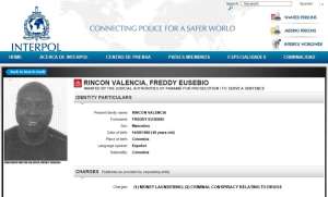 Captura de la orden de detenci&oacute;n de Rinc&oacute;n publicada en la web de la Interpol.