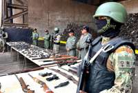 Armas y municiones fueron destruidas por las Fuerzas Armadas