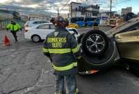 Dos personas resultaron heridas tras accidente de tránsito en Quito