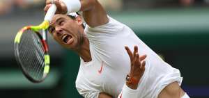 El tenista espa&ntilde;ol Rafael Nadal durante su partido contra el kazajo Mikhail Kukushkin, en la cancha central.