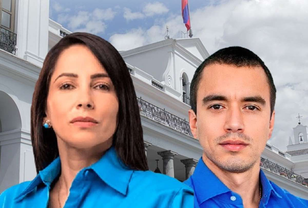 Luisa González y Daniel Noboa, candidatos presidenciales. 