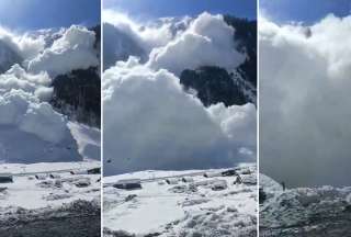 Graban una avalancha en la localidad de Jammu y Cachermira, India