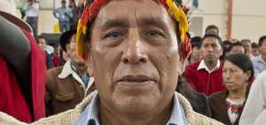 Felipe Tsenkush, l&iacute;der de la Confederaci&oacute;n de Nacionalidades de la Amazon&iacute;a.