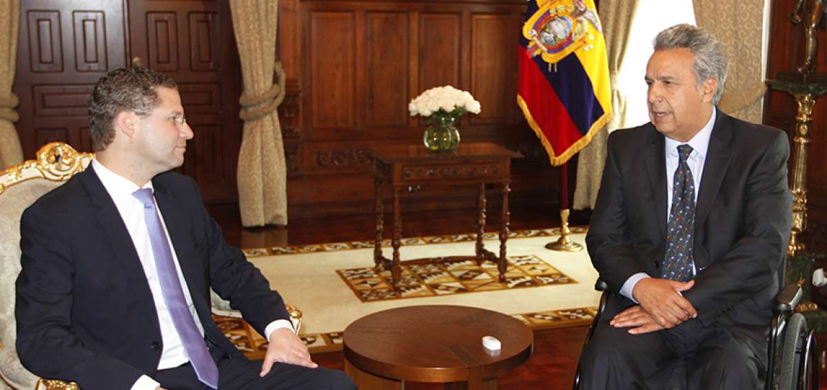 El presidente Len&iacute;n Moreno recibi&oacute; al alcalde de Quito, Mauricio Rodas, para mantener conversaciones.