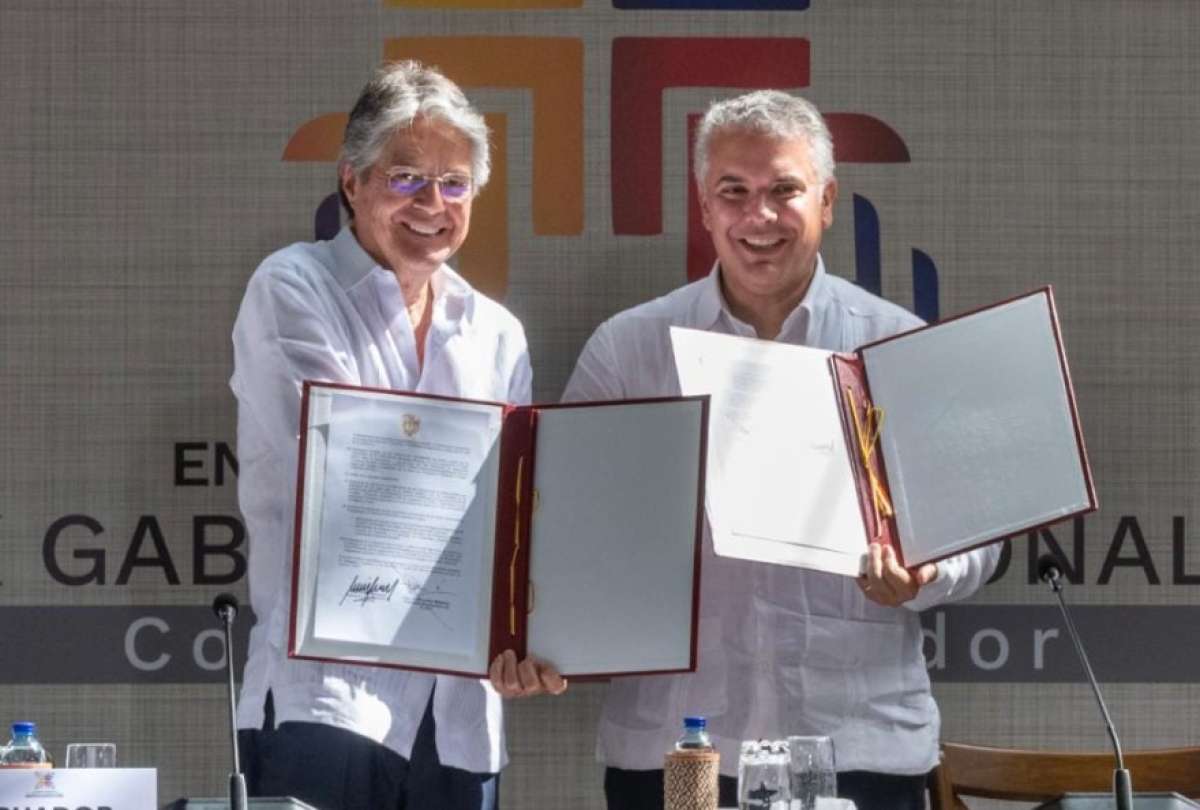 Presidente Guillermo Lasso se reuni&oacute; con su similar de Colombia por el X Gabinete Binacional