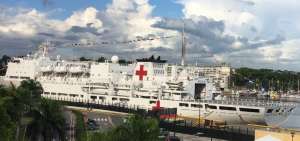 El bue hospital chino Arca de la Paz durante su paso por Rep&uacute;blica Dominicana.