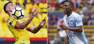 Juan Ignacio Dinenno (izquierda) le gan&oacute; la titularidad a Ariel Nahuelpan por su buena racha goleadora. Brayan Angulo atraviesa el mejor momento de su carrera. Es el goleador azul y titular indiscutible.